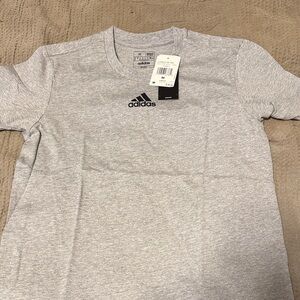 Adidas Heather Gray Tee with Black Logo